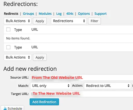 Wordpress Redirect By Redirections