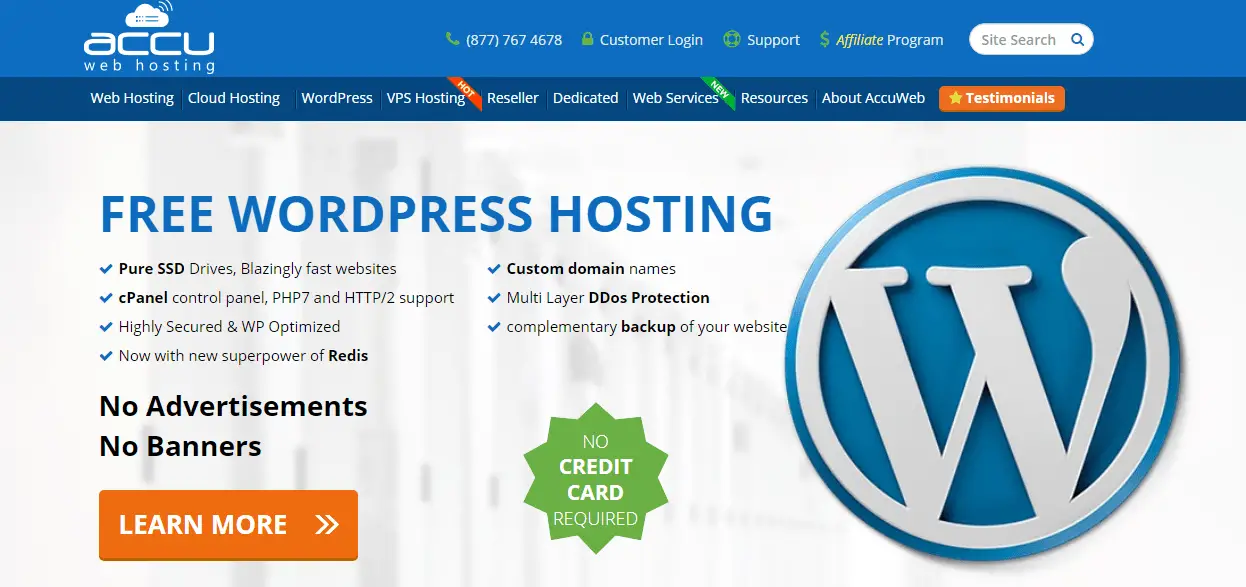 Free WordPress web Hosting With Accu Web Hosting