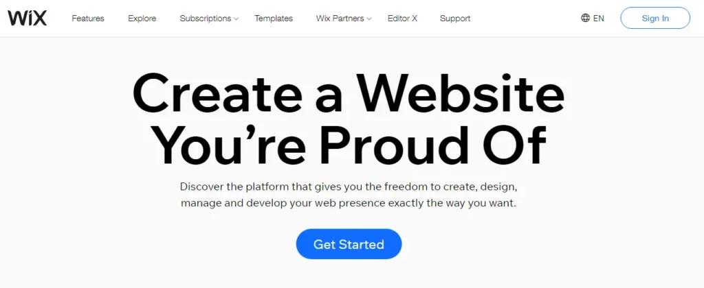 Drag and drop website buildef wix.com