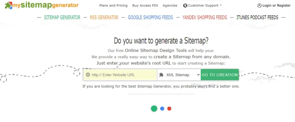 Mysitemap Generator.com - free sitemap generator