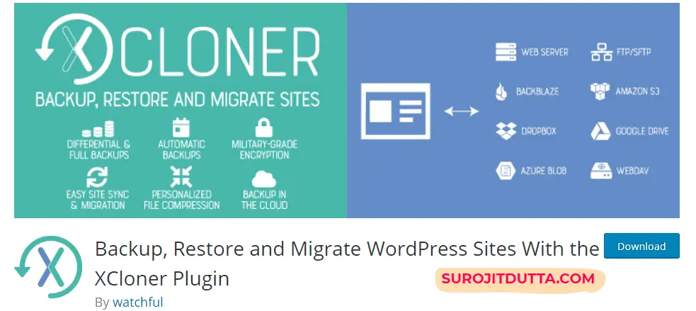 Xcloner- Another WordPress Backup Pligins