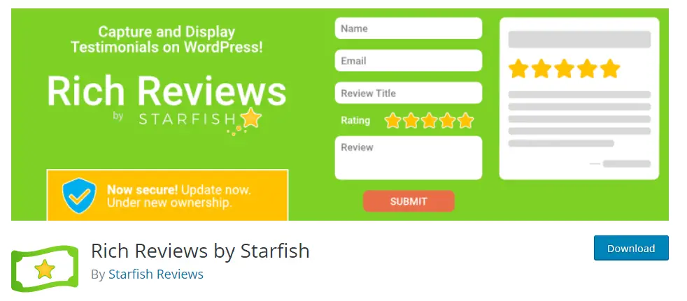 Rich Reviews by Starfish Another WordPress Review Plugin