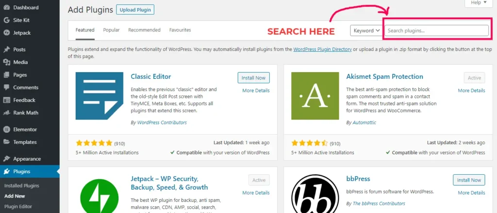 How To Install WordPress Plugin From WP Search