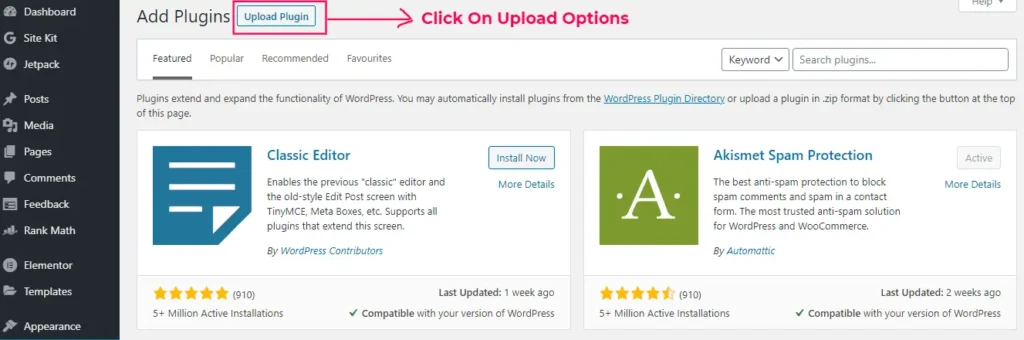 How To Install WordPress Plugin Using Upload Options