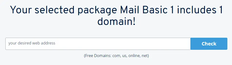 Choose email address on 1and1 webmail service