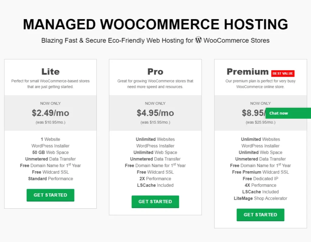Greengeeks Managed Woocommerce Web Hosting Plan