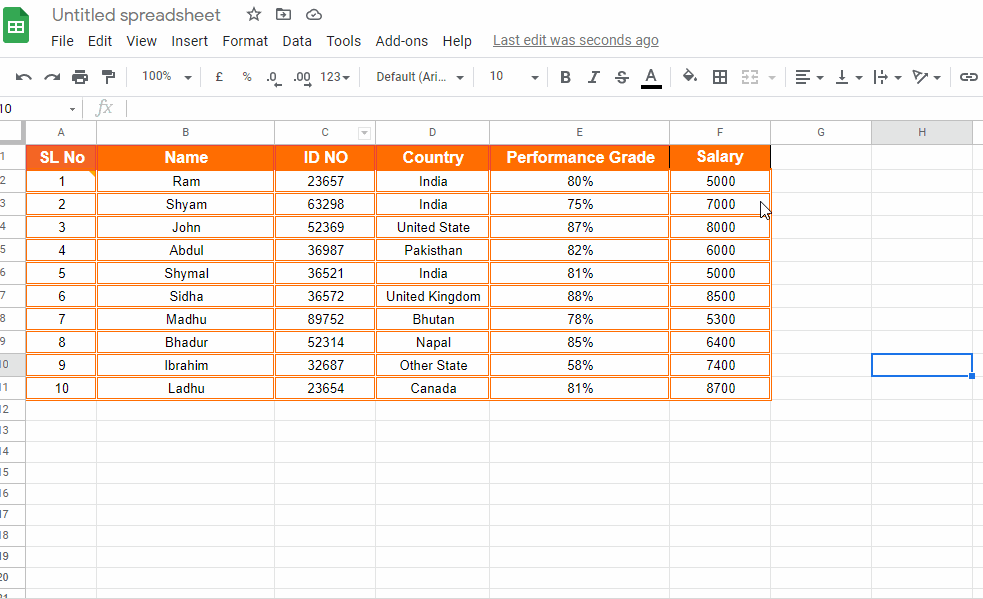 How To Make A Table In Google Sheets  And Format The Data 