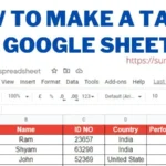 How To Make A Table In Google Sheets